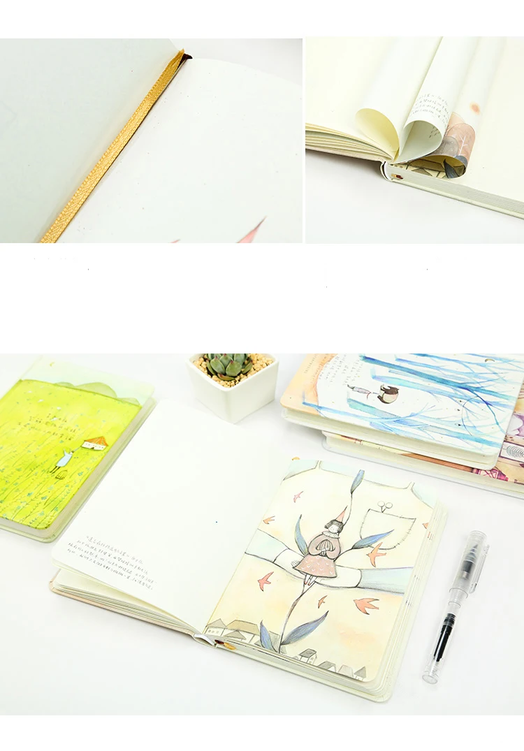 Kawaii A5 переплет Цвет страниц персональный ноутбук наклейки для дневника книга журнал милые канцелярский школьный офисный принадлежности для девочек