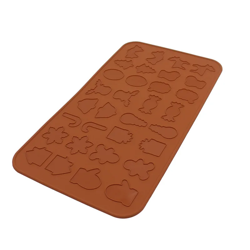 32 Holes Christmas Pattern Silicone Pad Oven Macaron Non-stick Baking Mat Pan Pastry Cake Tools | Дом и сад