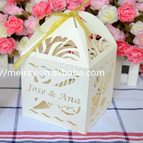 Красочная морская оболочка коробка для лазерной резки украшения пляжной