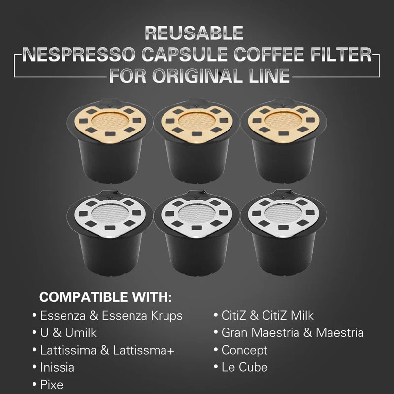 Многоразовые кофейные капсулы Dolce Gusto 24 К золота со вкусом сладкого многоразового