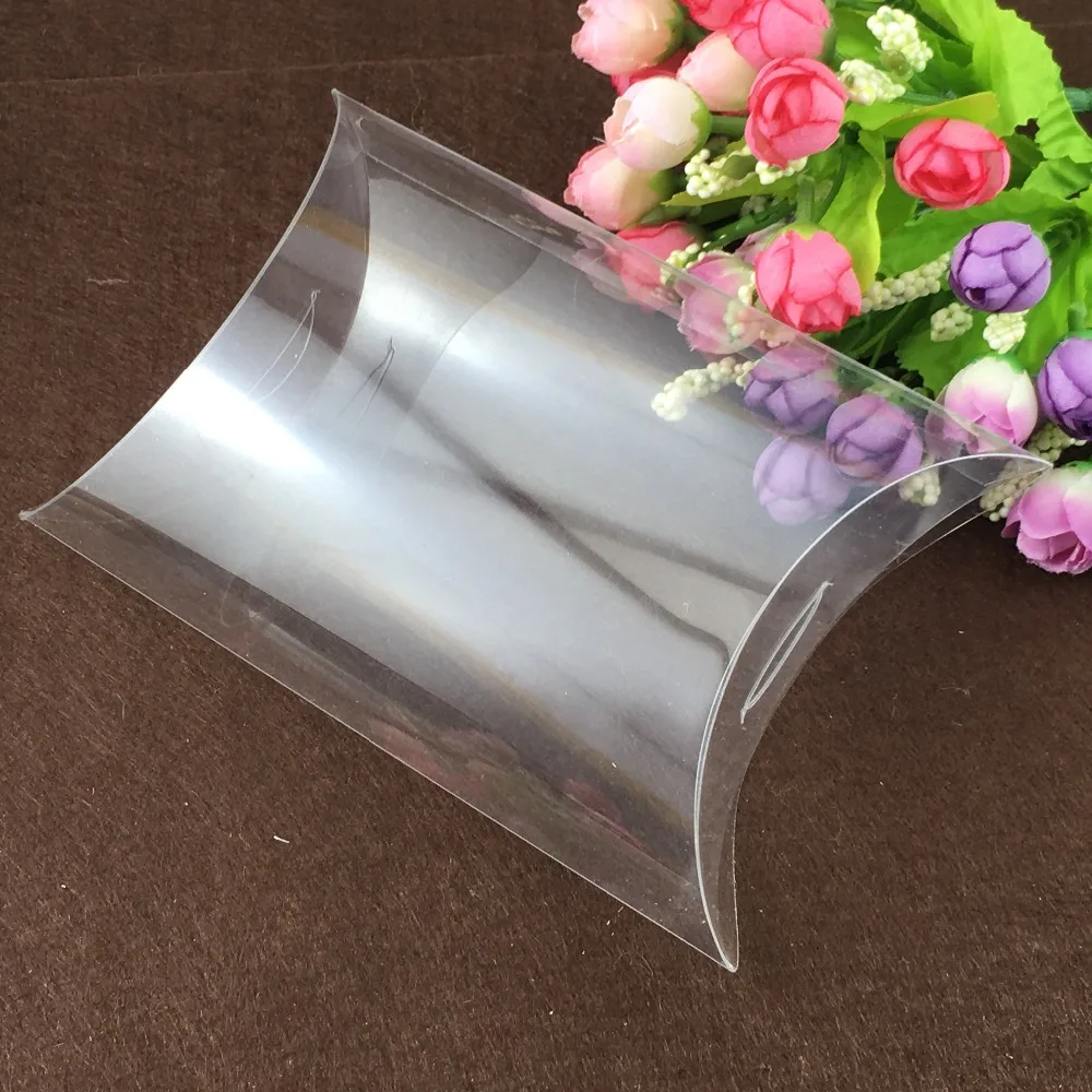 

2.5*10.5*21.5cm 50pcs New Style Clear PVC Pillow Box packaging Wedding Favor /Bridal Candy Gift Boxes Party Supplies souvenir