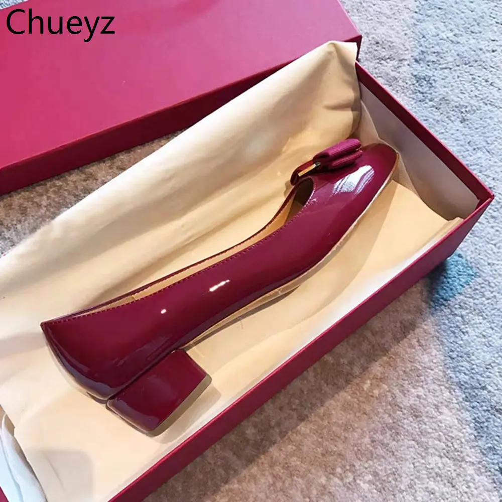 Chueyz/Новинка; модные тонкие туфли; женские туфли из натуральной кожи на низком каблуке с закрытым носком; однотонные Балетки с круглым носком на плоской подошве для женщин