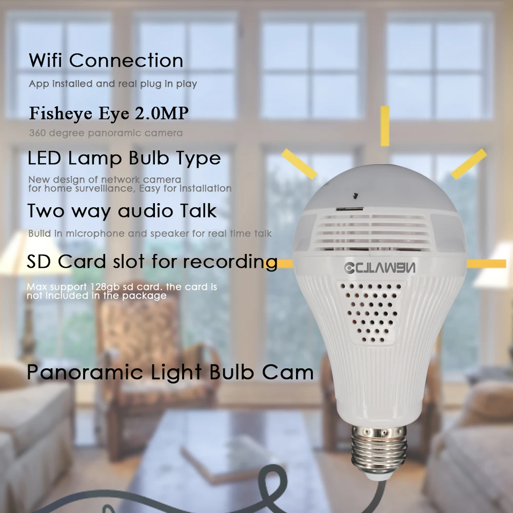 Панорамная IP камера CTVMAN 1080P 2 МП Wi Fi рыбий глаз|Камеры видеонаблюдения| |