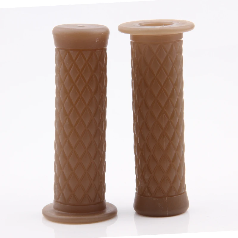 light brown 7/" 22 мм мотоциклетные резиновые ручные ручки Ретро гелевые ручки для Honda Aprilia KTM Triumph Кафе Racer Bobber на заказ - Цвет: light brown