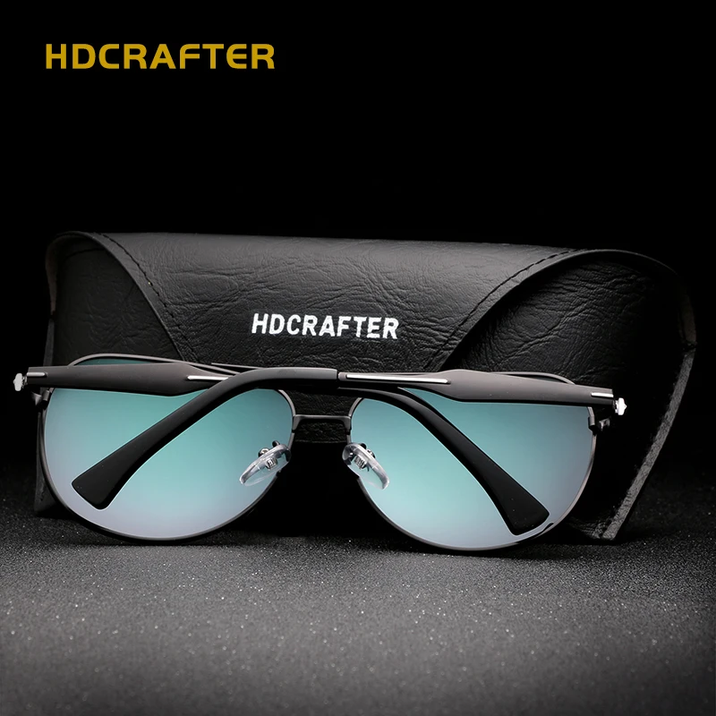 Мужские зеркальные солнцезащитные очки HDCRAFTER крутые поляризационные большие для