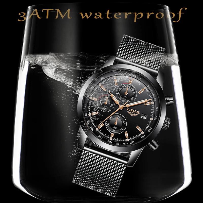 Часы Reloj Hombre 2019 LIGE мужские наручные кварцевые брендовые модные водонепроницаемые