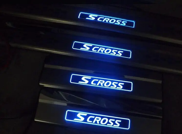 Нержавеющей LED порога полосы для Suzuki SX4 S Крест 2013- Добро пожаловать педаль стайлинга автомобилей Наклейки авто интимные аксессуары 4 шт