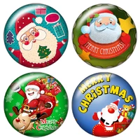 merry christmas santa claus 10pcs mixed 12mm16mm18mm25mm round photo glass cabochon demo flat back making findings zb0432