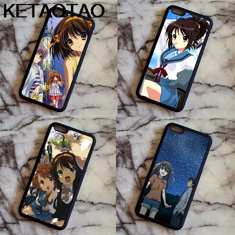 KETAOTAO исчезновение Haruhi Suzumiya для iPhone 5S 6S 7 8 Plus X XR XS MAX черный мягкий чехол телефона