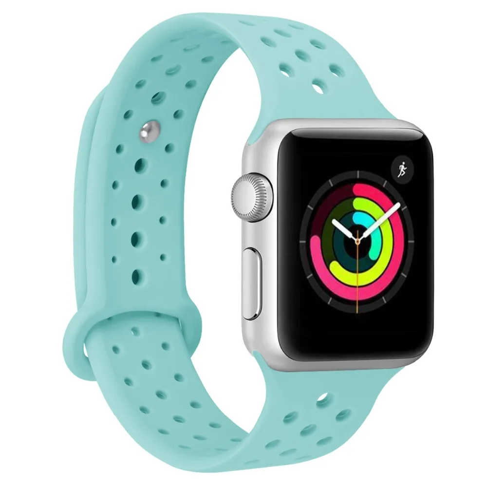 Спортивный силиконовый ремешок для часов Apple watch 42 мм 38 40/44 correas iwatch 4/3/4 2/1 браслет