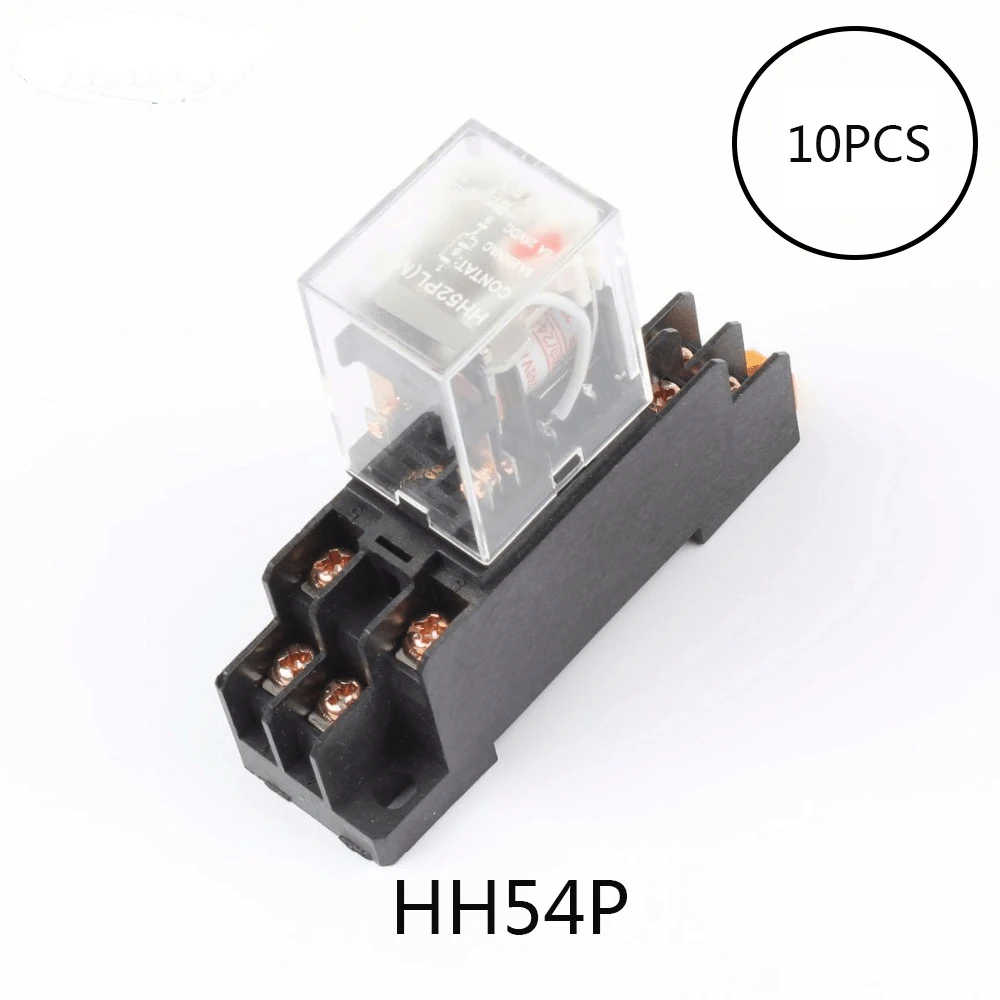 

10PCS MY4NJ HH54P MY4N-J 14 Pin DC12V/DC24V/DC36V/DC110V Coil General Purpose DPDT Intermediate Electromagnetic Relay with base