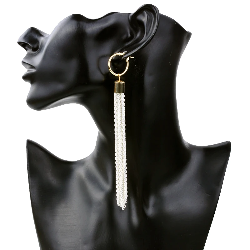 Горячая Распродажа простые Стильные длинные массивные серьги с цепочкой и