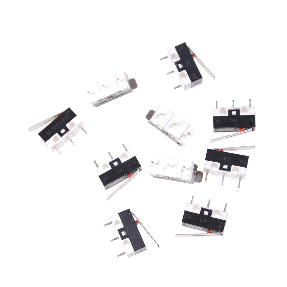 10 шт./лот Tact Micro Switch AC 125 В 1A SPDT мгновенный длинный Шарнирный Рычаг Mouse mini Tripod