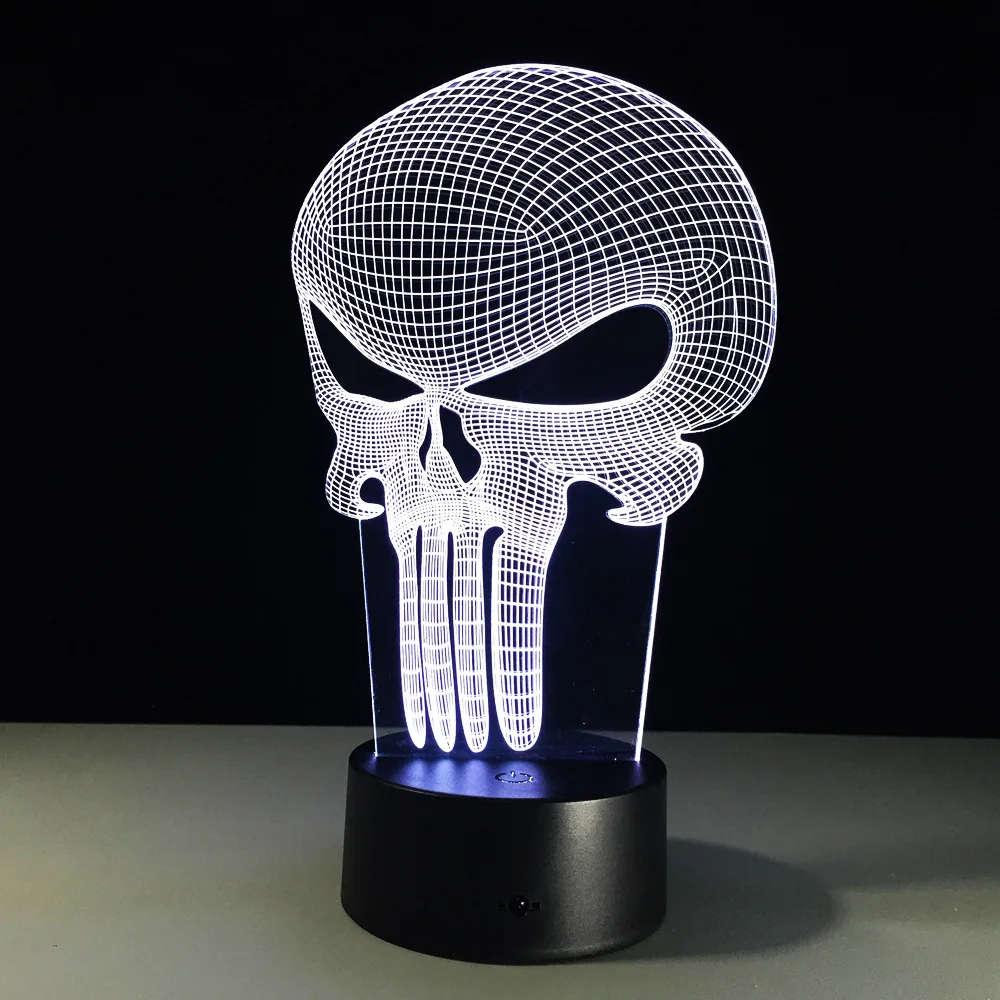 Usb светодиодная 3d лампа Хэллоуин Подарочные Лампы внешний аккумулятор