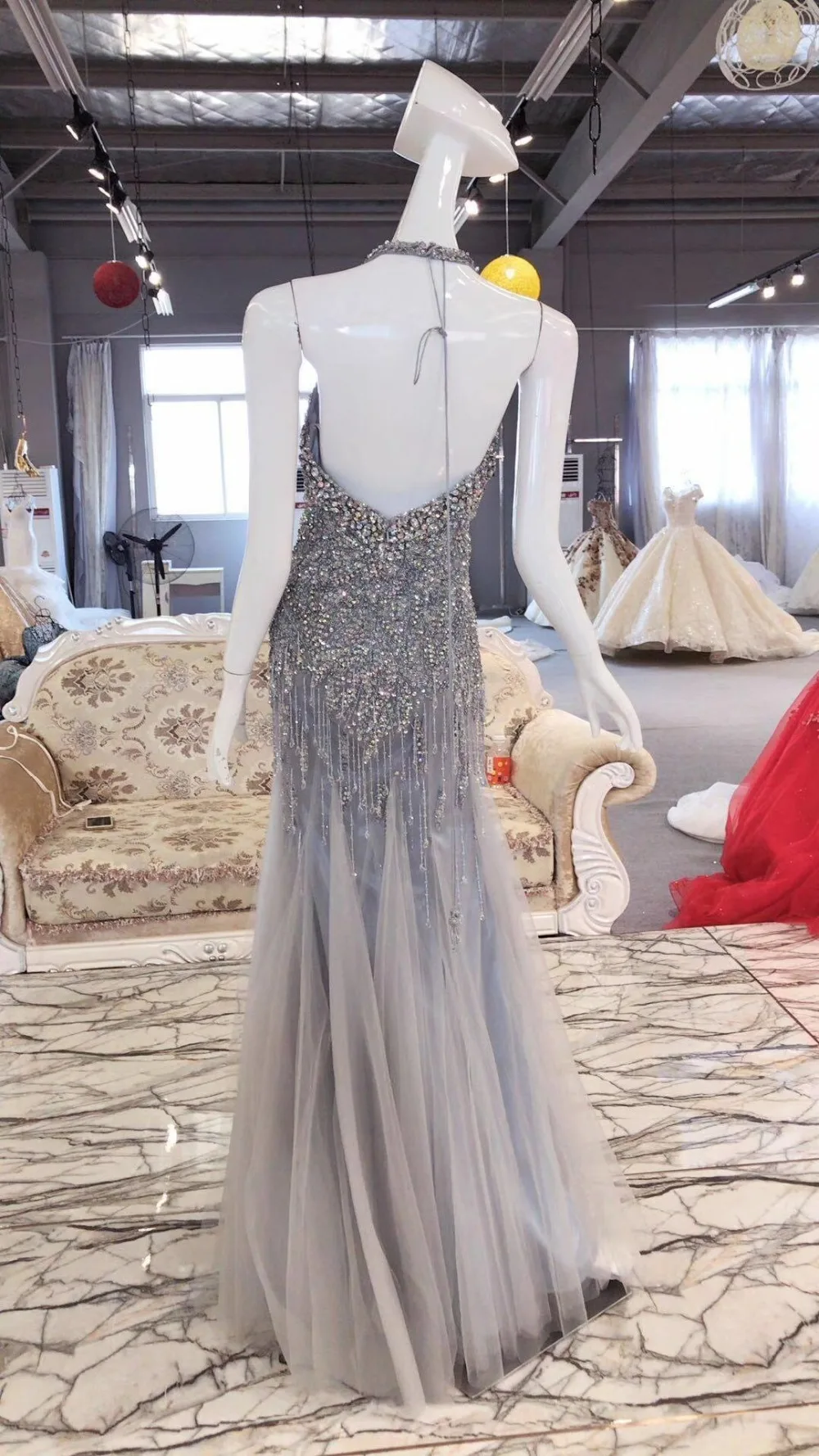 Cabestro rebordear lentejuelas Cristales Piedras Шампань de lujo Vestidos de gala Largos ЭЛЕГАНТ сексуальный para ni as
