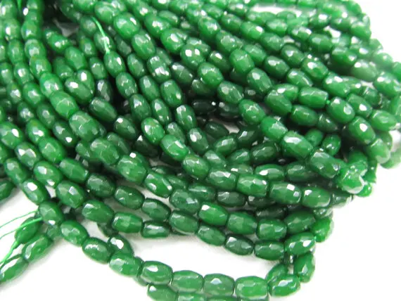 

5strands Sapphire blue Jade Rice Faceted Beads Supplies Oval Beads Spacer beads for Jewelry Making 4x6 6x10 8x12mm