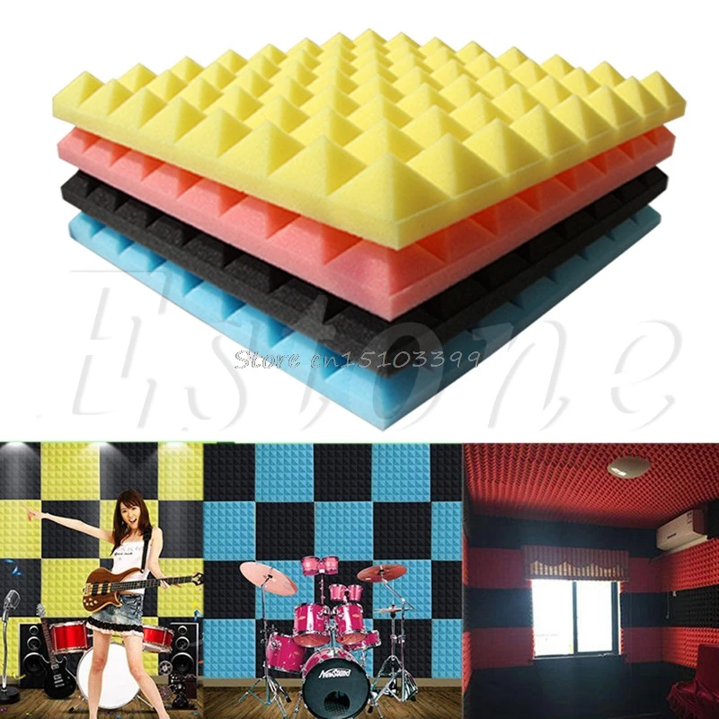 Acoustic Soundproof Sound Stop Absorption Pyramid Studio Foam 50x50cmx5.5cm Drop Ship | Обустройство дома