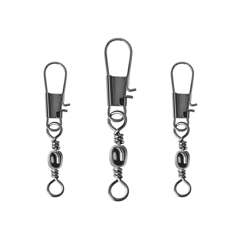 100pcs/box 4# To 14#  Interlock Snap Ball Bearing Swivel Rolling Solid Rings Fishing Connector Boat Hook Goods For Fishing Tools
