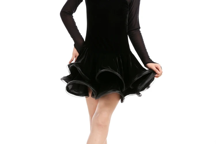 

New Adult Child Latin dance costume senior gauze long sleeves latin dance dress for women/child latin dance dresses S-4XL