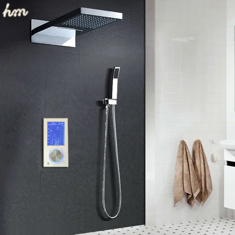 Hm цифровой дисплей контроллер для душа сенсорная панель управления массаж дождя