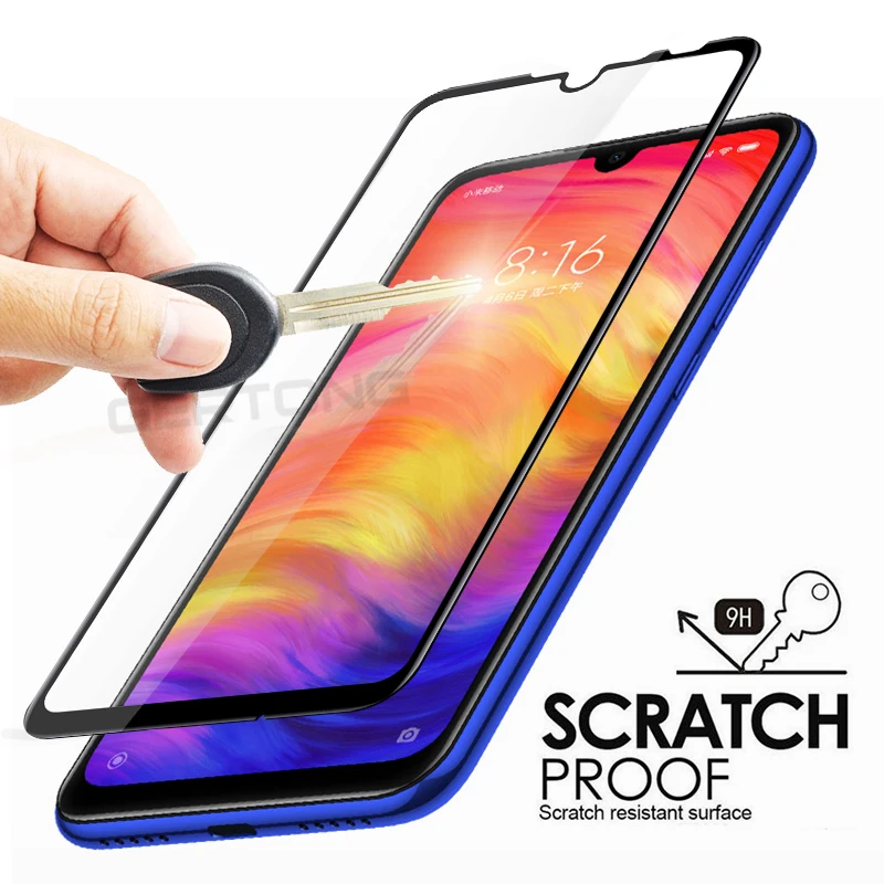Защита экрана из закаленного стекла для Xiaomi Redmi 7 8 Note Pro 9s 9 Max 8T 7A полное покрытие