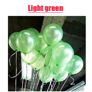 Light green 1.5g 100 шт./лот, декоративный шар для свадьбы, дня рождения, вечеринки, шар, 10 дюймов, 1,5 г, белый вид шариков, Белоснежка, вечерние воздушные шары для свадьбы - Цвет: Light green 1.5g