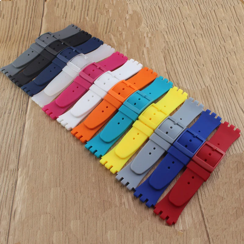 Ремешок силиконовый для мужских и женских часов резиновый браслет Swatch susb401 susb400