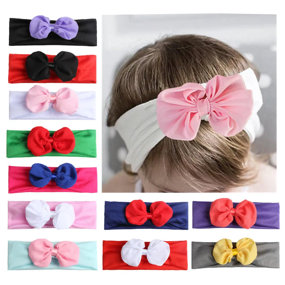 

ON SALE 1PCS 2018 New Flower Shaped bowknot Headband Kids Girls Elastic Turban Hair Band Hair Accessories Head Wrap bandana