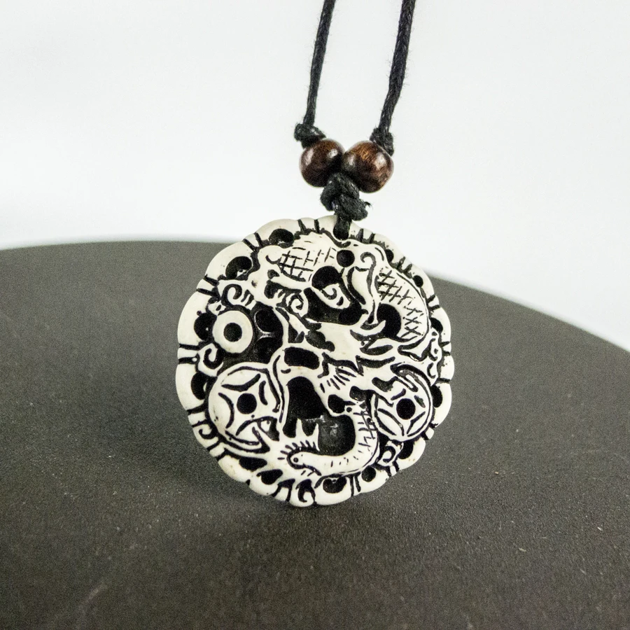 Long Men's Gift pendant Bone Art Imitation Yak Material Necklace Pendant Vintage Necklaces #GZ230 | Украшения и аксессуары