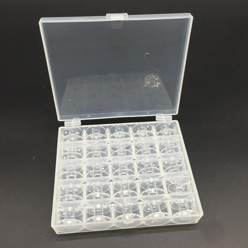 25 шт./компл. пустые ШПУЛЬКИ катушки для швейных машин прозрачная пластиковая