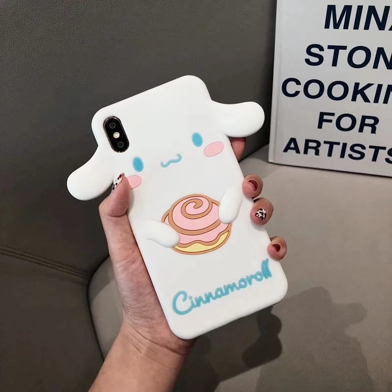 Cinnamoroll Dog Милый мультяшный 3D Pom Purin Cinnamoroll Dog My Melody чехол для телефона для iPhone 6 6s 7 8 Plus X XR XS Max мягкий силиконовый резиновый чехол - Цвет: Cinnamoroll Dog