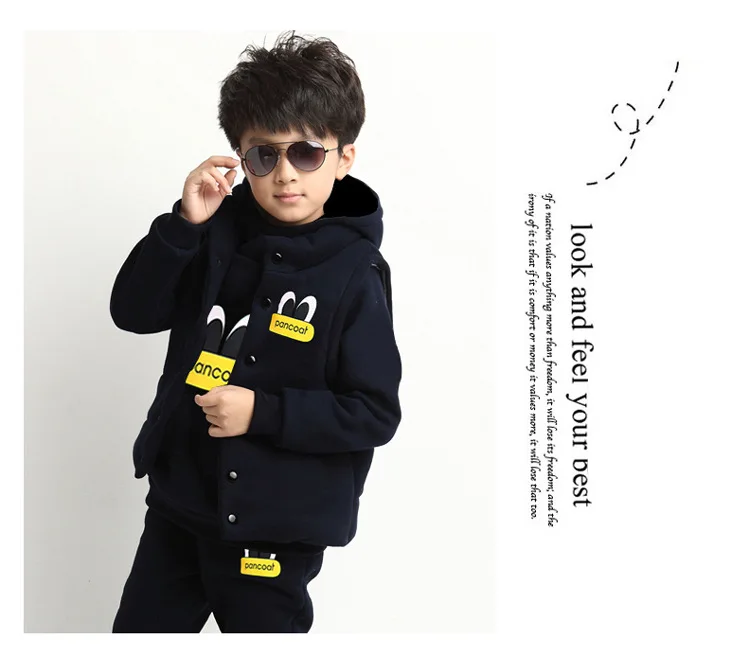 Комплект детской одежды на осень и зиму 3 шт. толстовка + жилет штаны повседневные