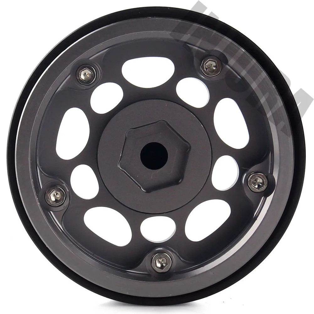 INJORA 4PCS Metal 1.9 Beadlock Wheel Rim Hub for 1:10 RC Crawler Axial SCX10 SCX10 II 90046 D90 D110 MST