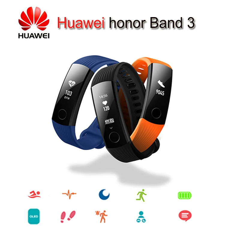 Оригинальный Смарт браслет huawei Honor Band 3 в реальном времени мониторинг сердечного