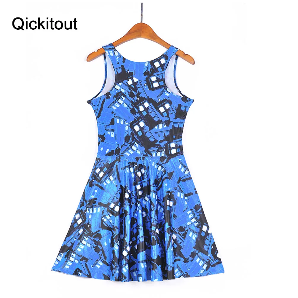 Женское платье без рукавов Qickitout черное пляжное с цифровым принтом для телефона |