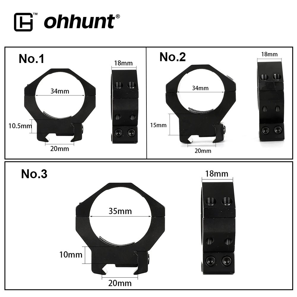 Ohhunt 2 шт. тактический прицел крепление кольца 34 мм 35 мм Диаметр средний высокий профиль Пикатинни Вивер рельс база для охоты прицел