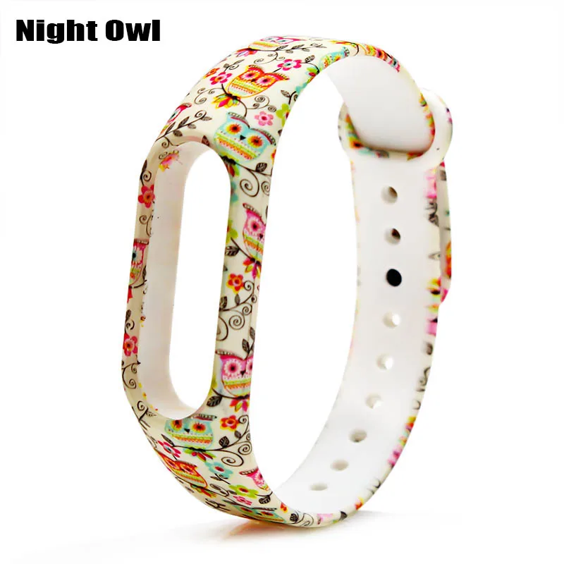 Night Owl Браслет mi Band 2, цветной ремешок для замены Xiaomi mi band 2, аксессуары для смартфонов, силиконовый разноцветный браслет - Цвет: Night Owl