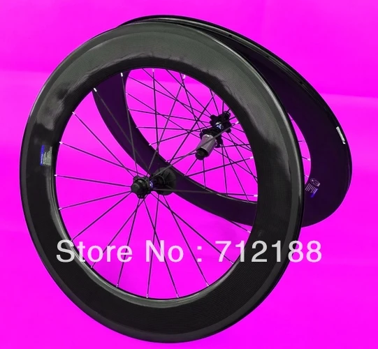 Полный карбоновый дорожный велосипед clincher wheelset 88 мм обод + спицы ступица QR