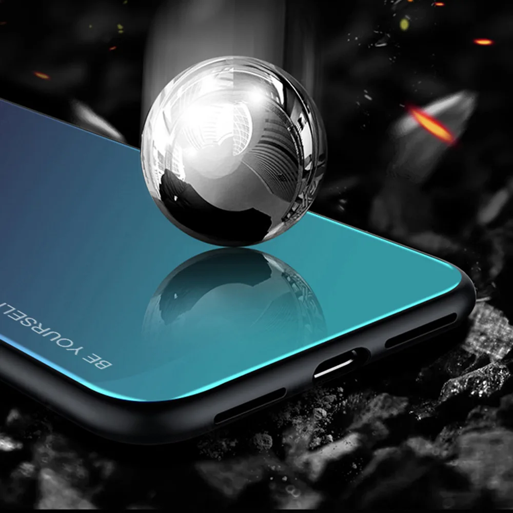 Для Redmi Note 8 Pro Чехол с градиентным закаленным стеклом для K20 5 6 7 Plus 7A чехлы