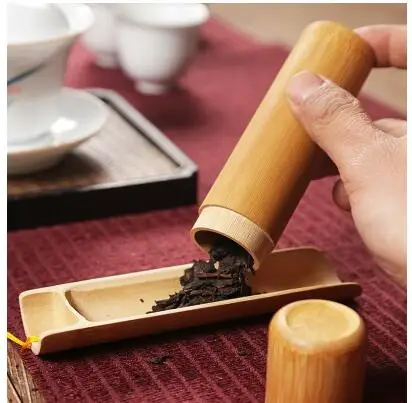 Дорожный портативный bamboo банки для чая небольшой запечатанный мини натурального