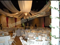 10 pieces wedding ceiling drape canopy drapery for decoration wedding fabric 0 7m16m per piece roof polyester knitted fabric