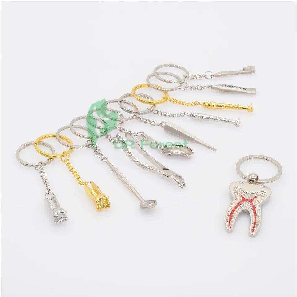 В продаже 11 шт стоматолога ассортированный брелок из нержавеющей стали типов|steel