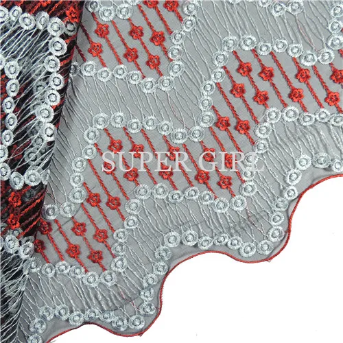 Высокое качество Африканский Кружево S Ткань net 2017 Тюль с пайетками/белый в