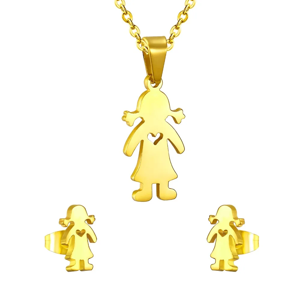 LUXUKISSKIDS Модные Ювелирные наборы для девочек из Дубая золотого цвета с сердцем