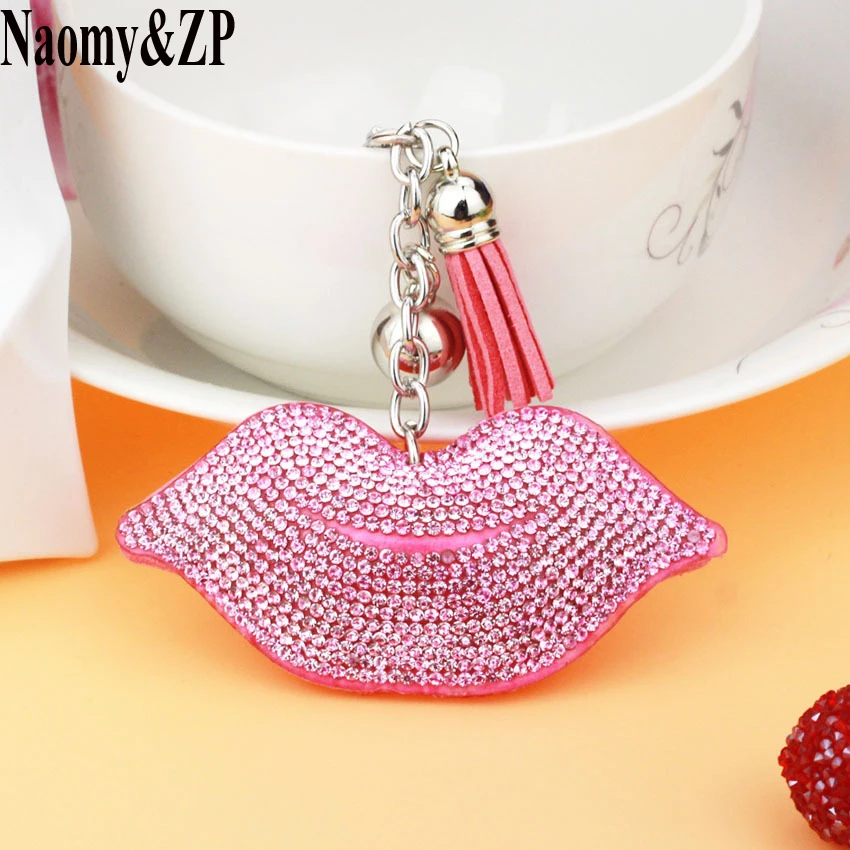 Брелок для ключей бренда Naomy &amp ZP с кристаллами в виде губ женский брелок