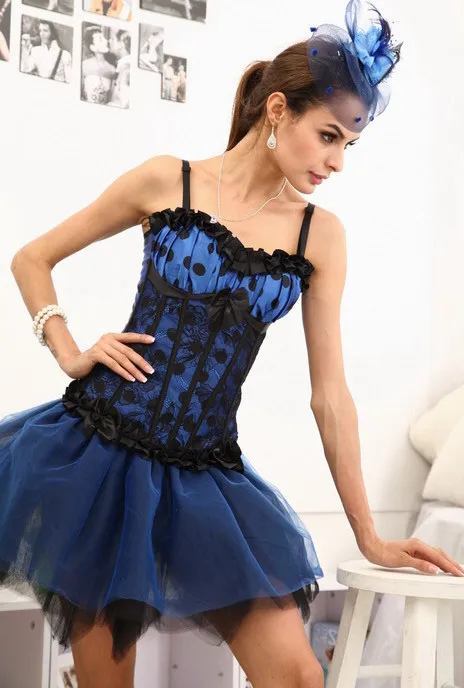 Оптовая Продажа Фиолетовый Sexy в горошек Средства ухода за кожей шеи Line корсет|corset