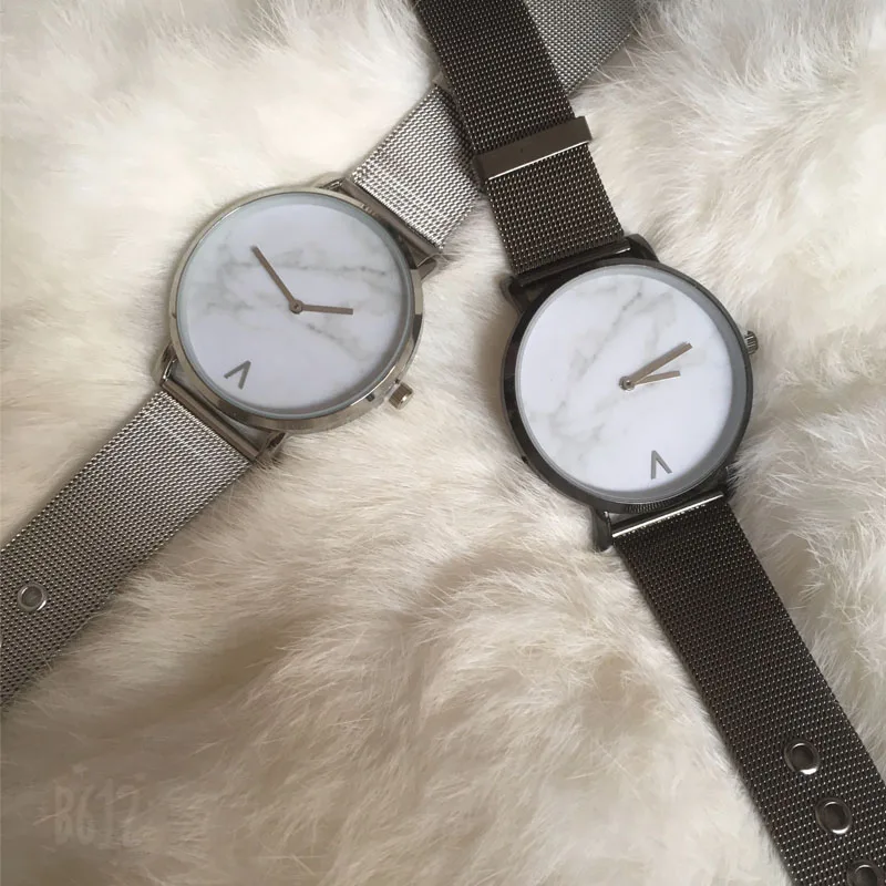 

Brand Creative Mesh Band Marble Quartz Watch Casual Women Stainless Steel Wristwatches Relogio Feminino Drop Shipping