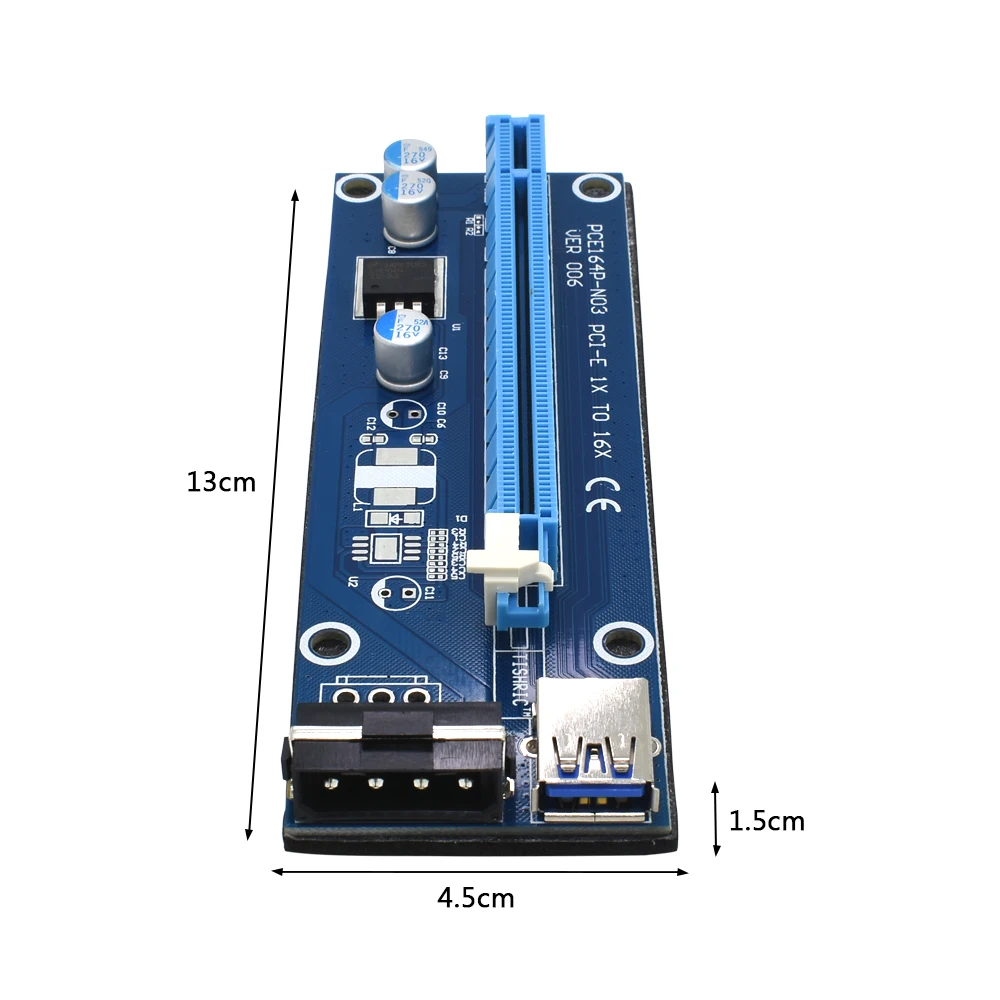 TISHRIC Ver006 pcie Pci e Express Riser Card 1x к 16x Usb3.0 кабель Sata 4pin Molex удлинитель питания Bitcoin Mining Miner| |