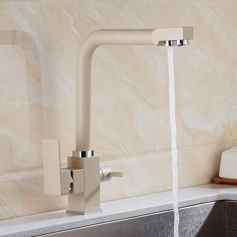 Латунные смесители для кухни бронзовый фильтр с двойной ручкой смеситель