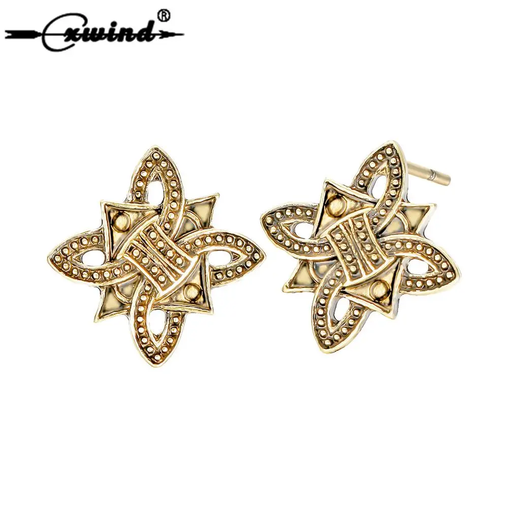 

Cxwind New Fashion Viking Retro Filigree Fleur De Lis Earrings Jewelry Lily Flower Bloom Earring For Women Girls brincos